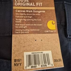 Carhartt Navy Canvas Work Dungaree - Loose Fit